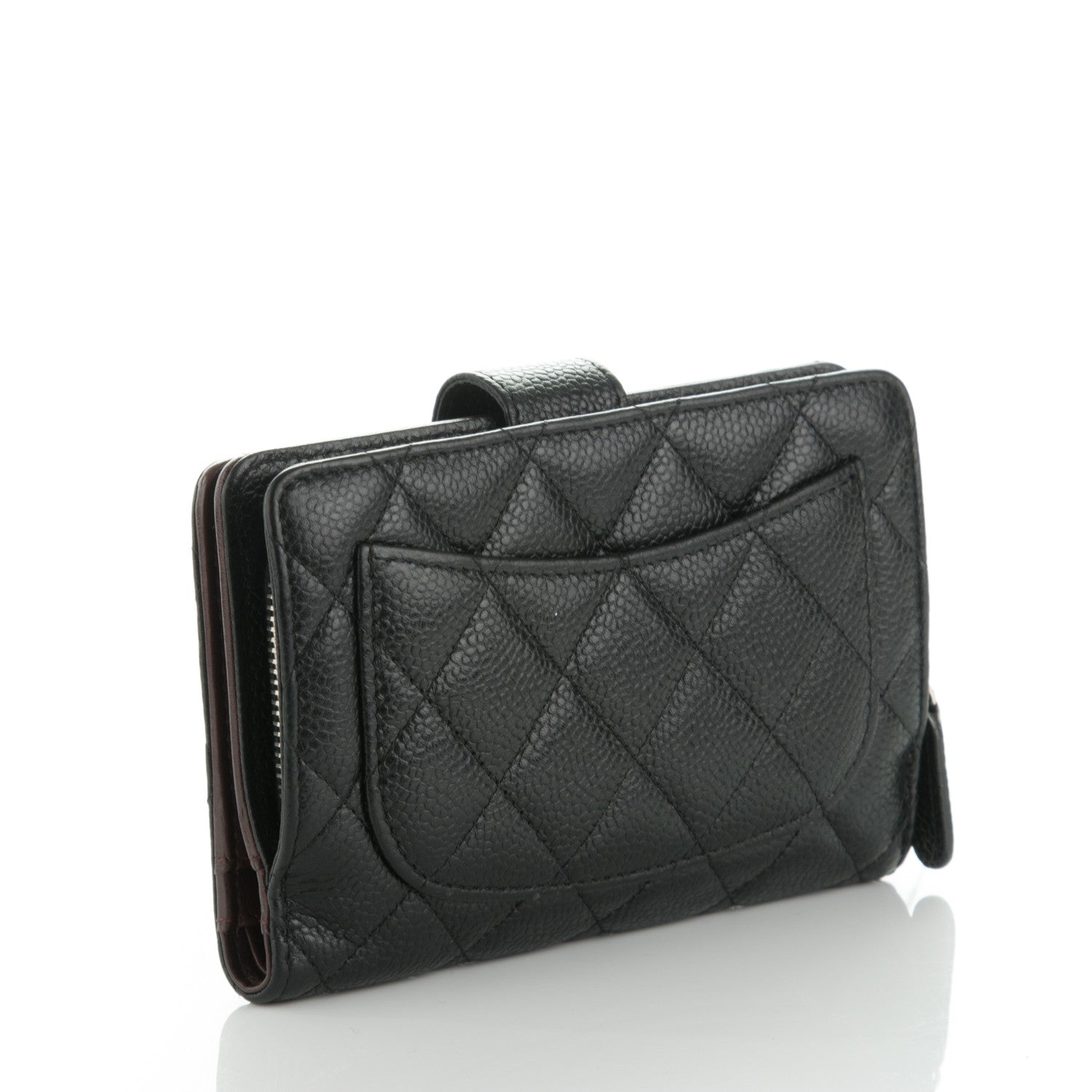 Chanel Caviar Quilted Zipped Pocket Wallet Black 3 of 8