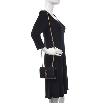 Saint Laurent Grain De Poudre Small Monogram Kate Satchel Black 2 of 12