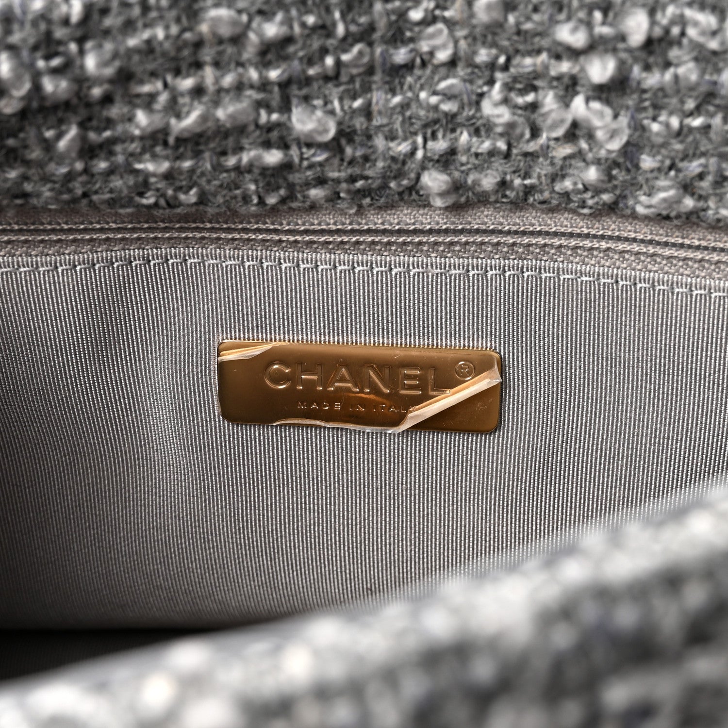 Chanel Tweed Quilted Large Chanel 19 Flap Grey 6 of 11