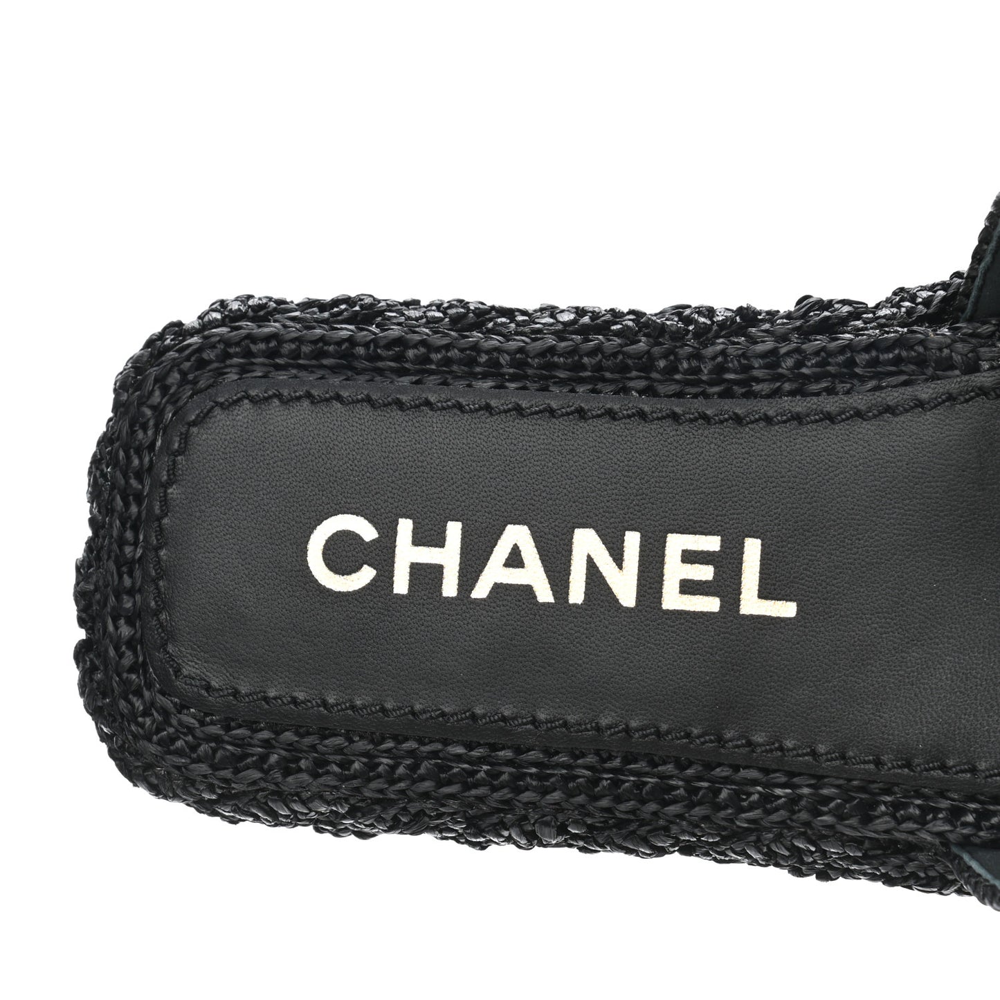 Cord Braided CC Mules 37 Black