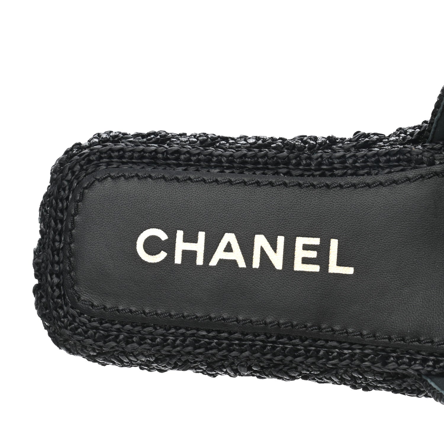 Chanel Cord Braided CC Mules 37 Black 7 of 9
