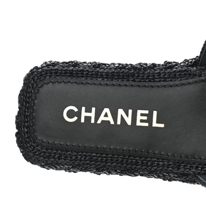 Chanel Cord Braided CC Mules 37 Black 7 of 9