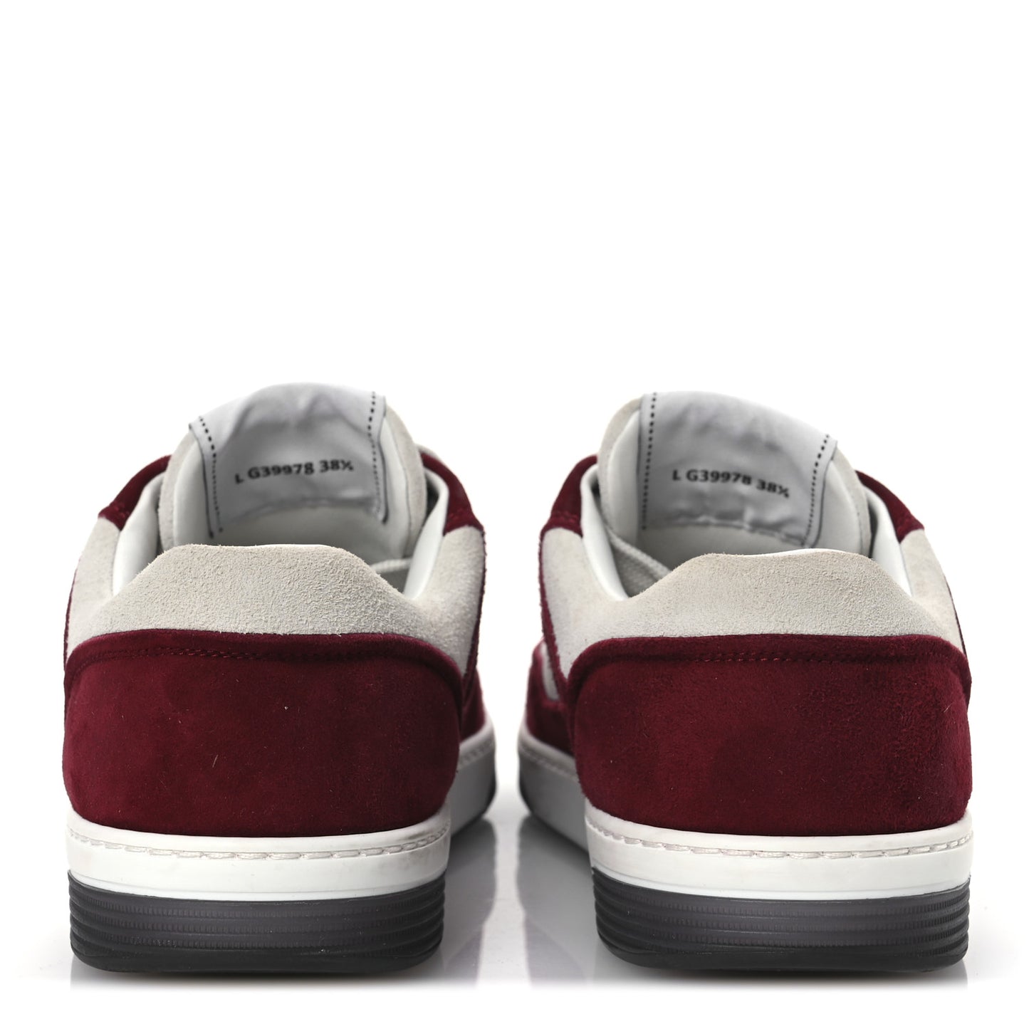 Suede Kidskin Womens CC Sneakers 38.5 Burgundy White