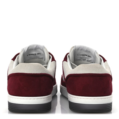 Chanel Suede Kidskin Womens CC Sneakers 38.5 Burgundy White 6 of 11