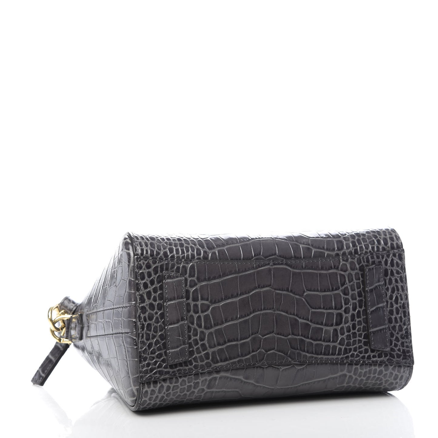 Calfskin Crocodile Embossed Mini Antigona Storm Grey