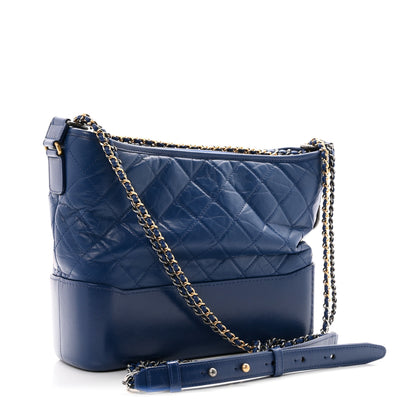 Chanel Aged Calfskin Quilted Medium Gabrielle Hobo Blue 3 of 10