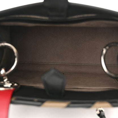 Fendi Vitello Century F is Fendi FF Diagonal Inlay Small Runaway Satchel Fango Black Fragola 5 of 10