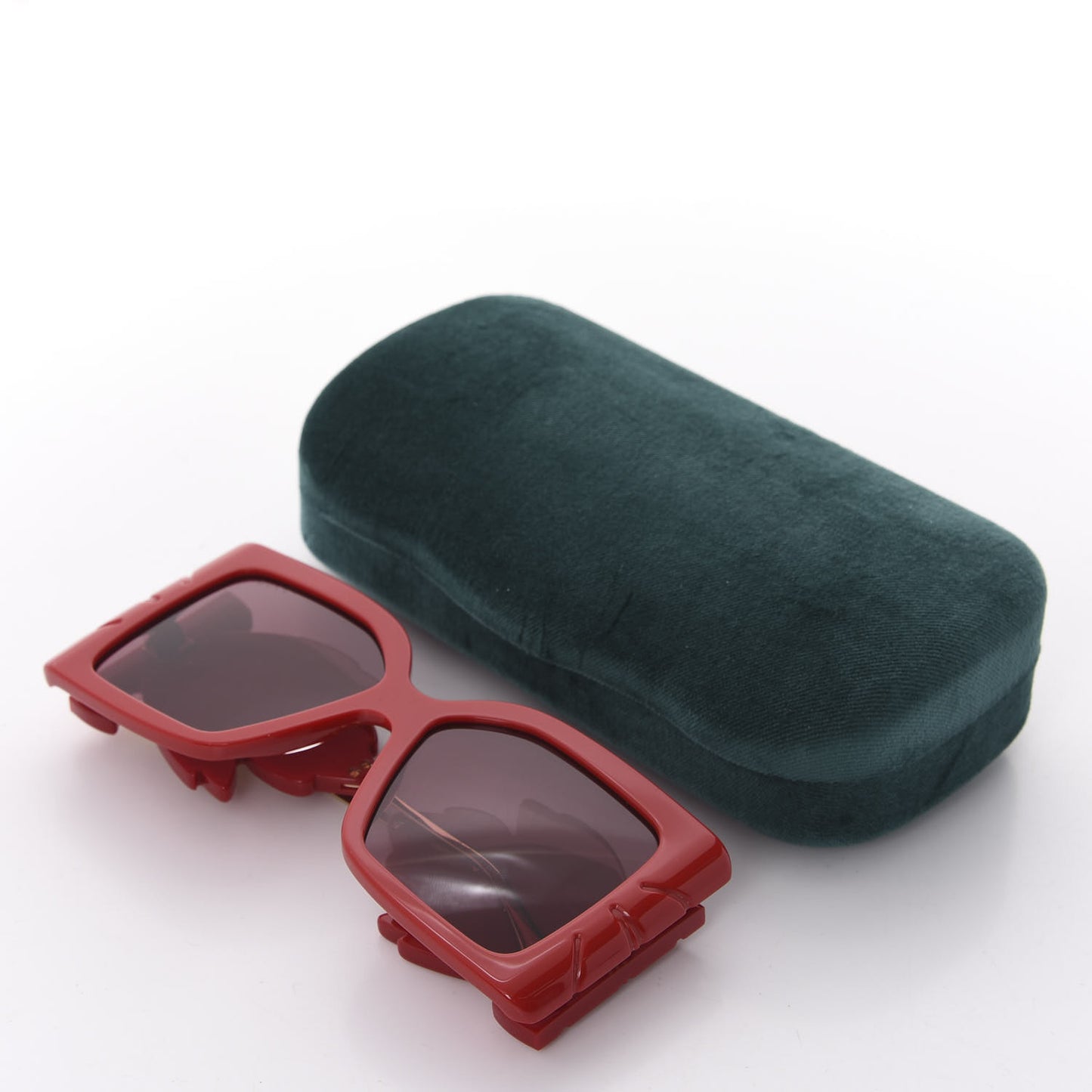 Acetate Square Frame Wing Sunglasses GG0535S Red
