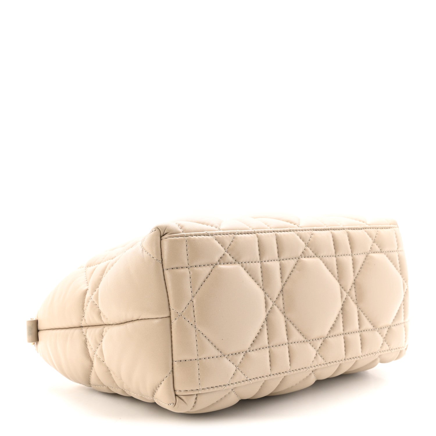 Christian Dior Calfskin Macrocannage Medium Diortravel Nomad Pouch Sand 4 of 10