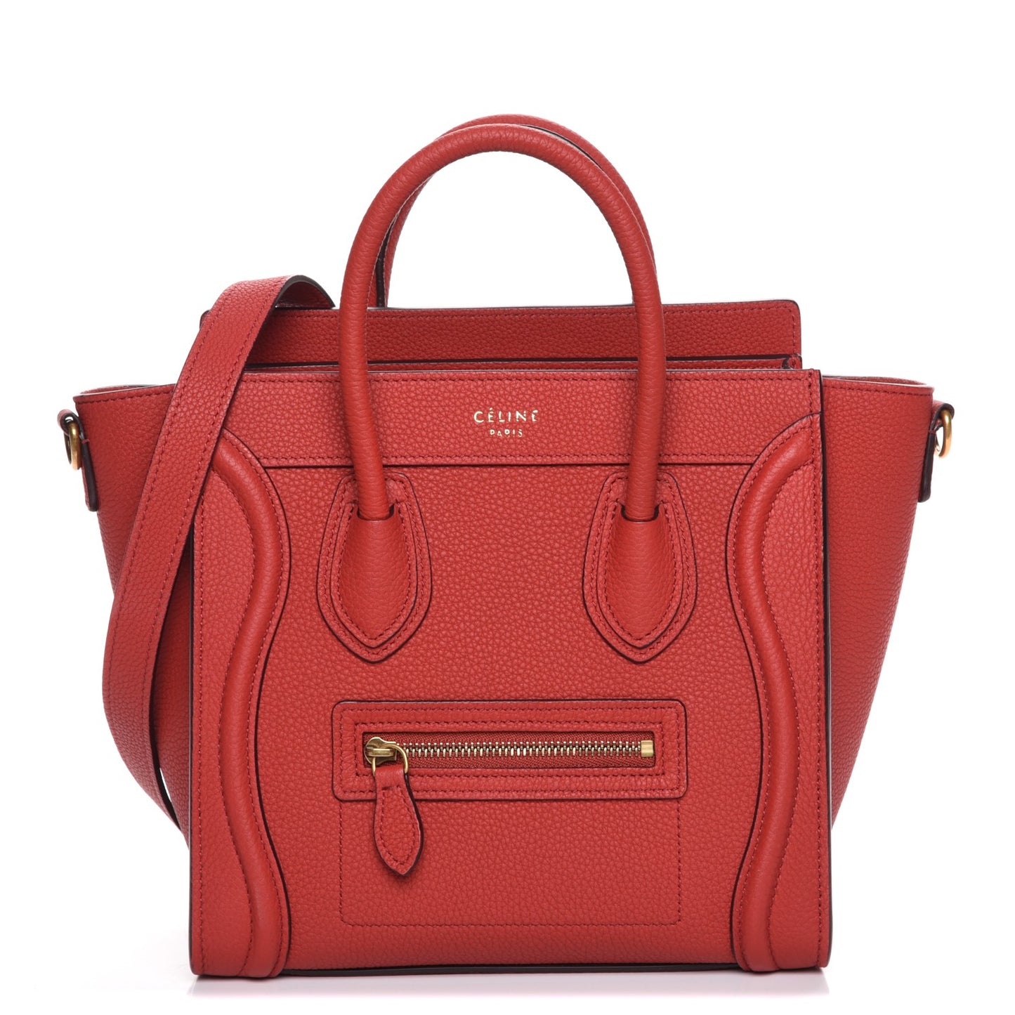 Baby Grained Calfskin Nano Luggage Red