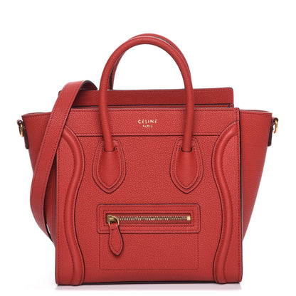 Celine Baby Grained Calfskin Nano Luggage Red 1 of 8