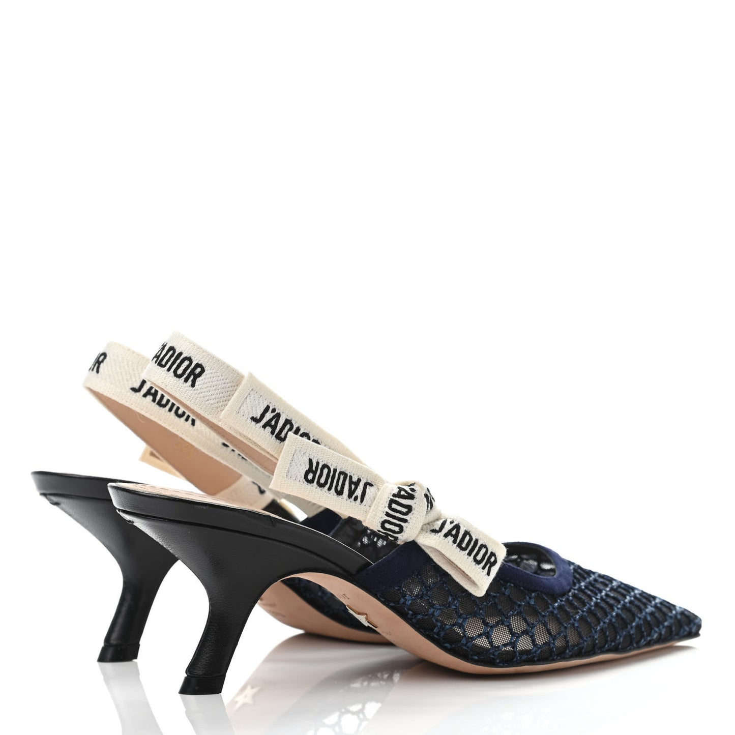 Resille Lambskin Ribbon J'Adior Slingback 65mm Pumps 37.5 Indigo Blue