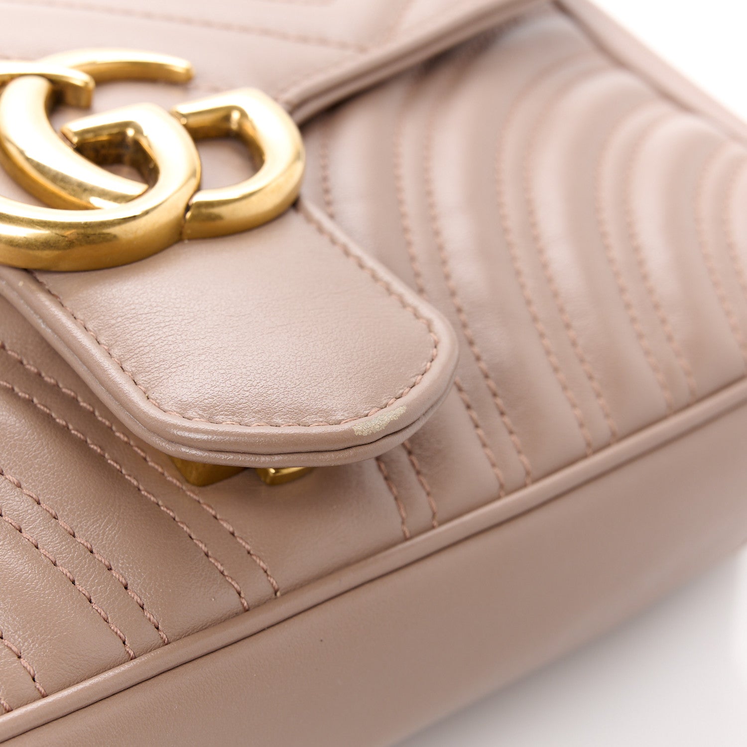 Gucci Calfskin Matelasse Small GG Marmont Shoulder Bag Porcelain Rose 12 of 12