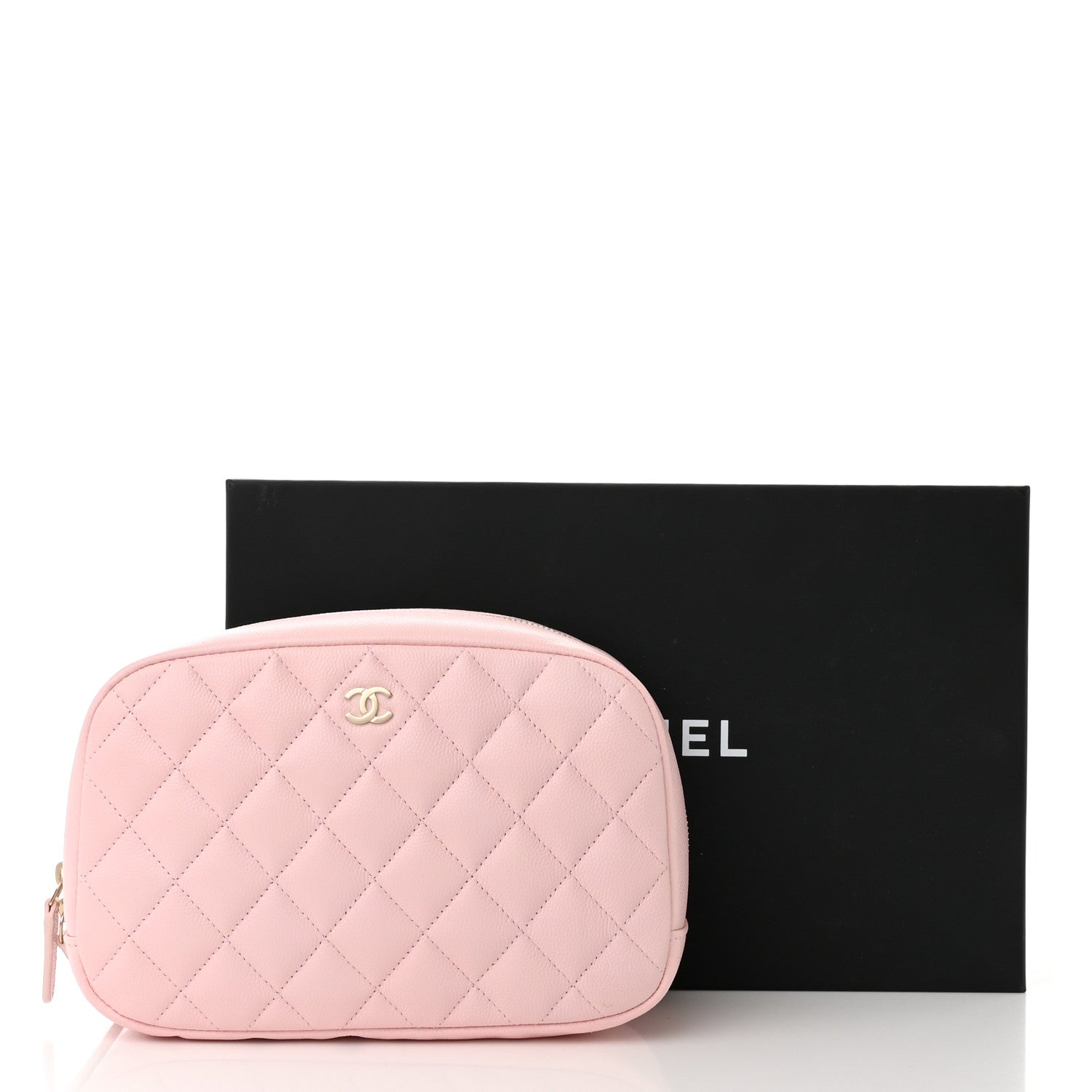 Chanel Caviar Quilted Medium Curvy Pouch Cosmetic Case Light Pink 11 of 11
