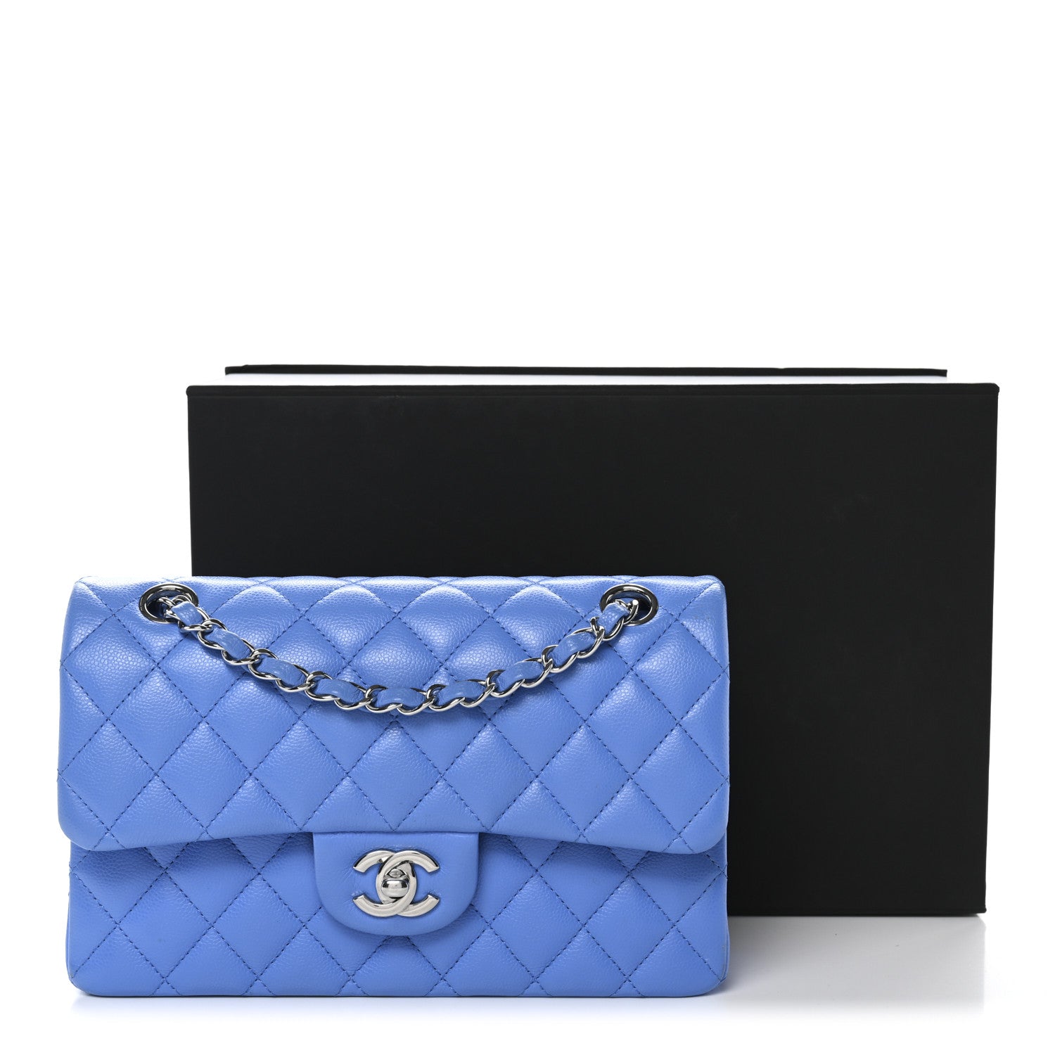 Chanel Caviar Quilted Small Double Flap Blue 11 of 11