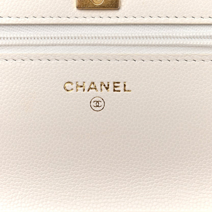 Chanel Caviar Quilted Twist Your Buttons Wallet On Chain WOC White 6 of 14