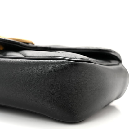 Gucci Calfskin Matelasse Super Mini GG Marmont Shoulder Bag Black 10 of 11