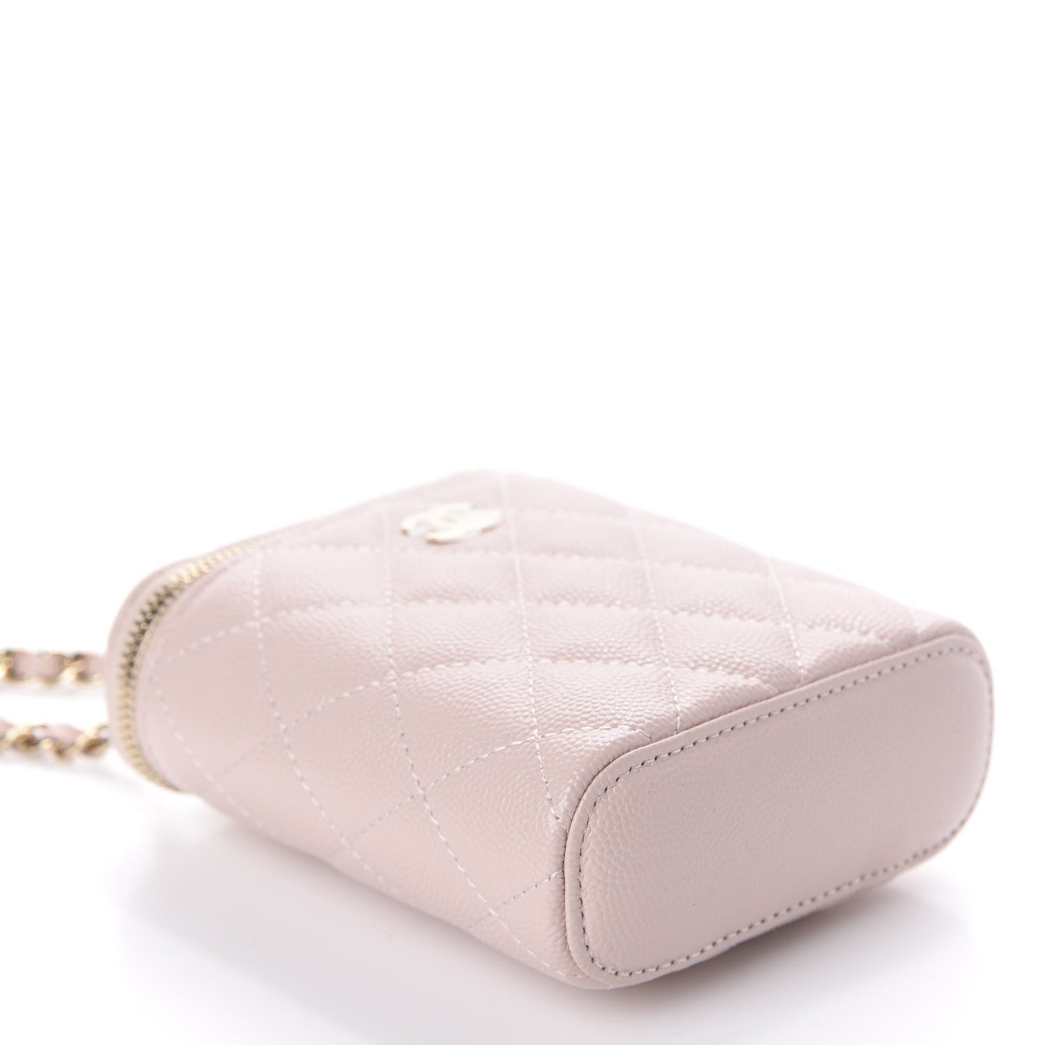 Chanel Caviar Quilted Small Vertical Coco Beauty Vanity Case With Chain Light Pink 4 of 11
