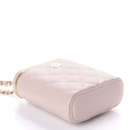 Chanel Caviar Quilted Small Vertical Coco Beauty Vanity Case With Chain Light Pink 4 of 11