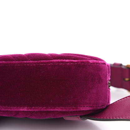 Gucci Velvet Matelasse GG Marmont Belt Bag 85 34 Fuchsia Violet Cyclamen 9 of 9