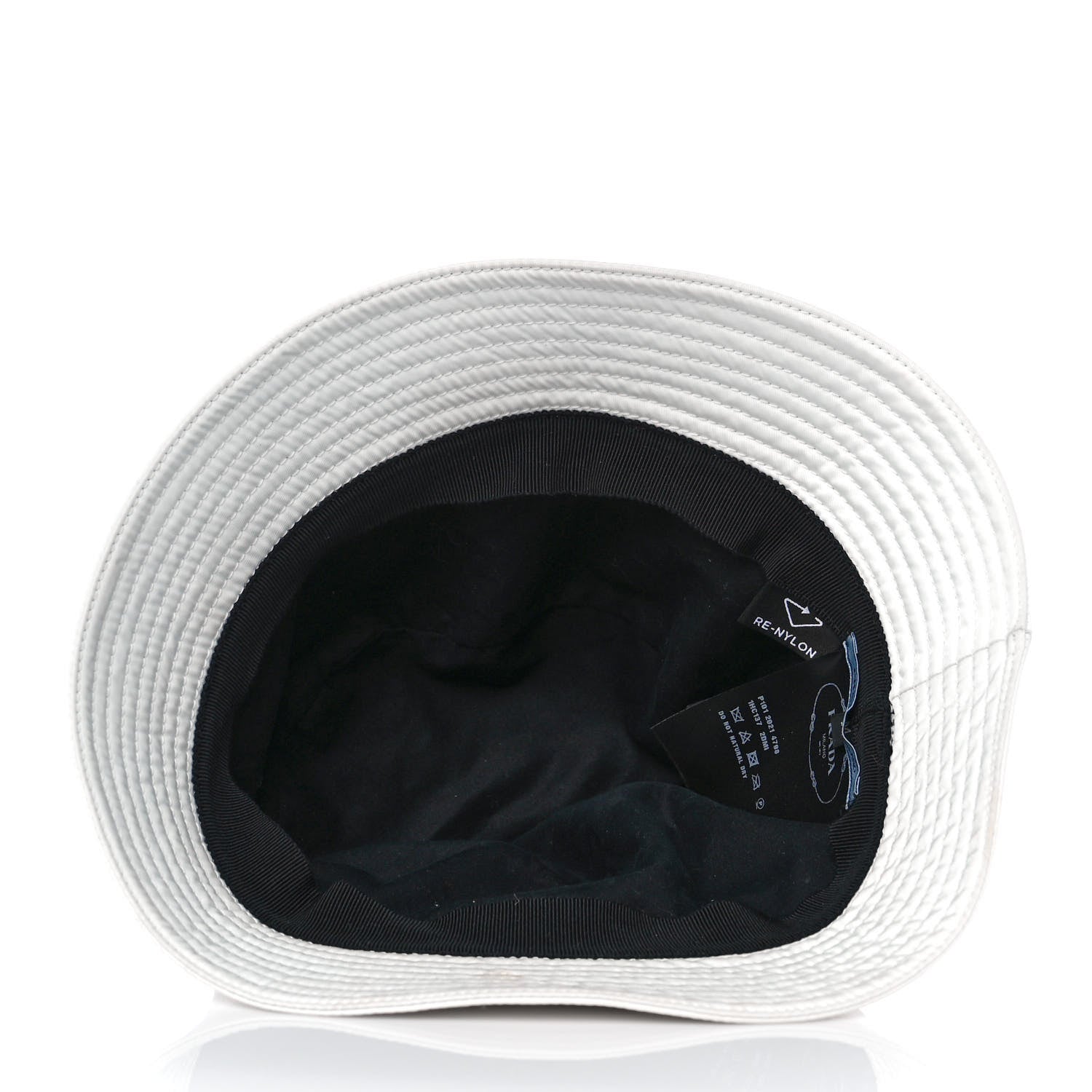 Prada Re-Nylon Metal Triangle Logo Womens Bucket Hat M White 4 of 6