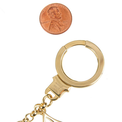 Louis Vuitton Brass Enamel Fleur De Monogram Bag Charm Chain Gold 3 of 5