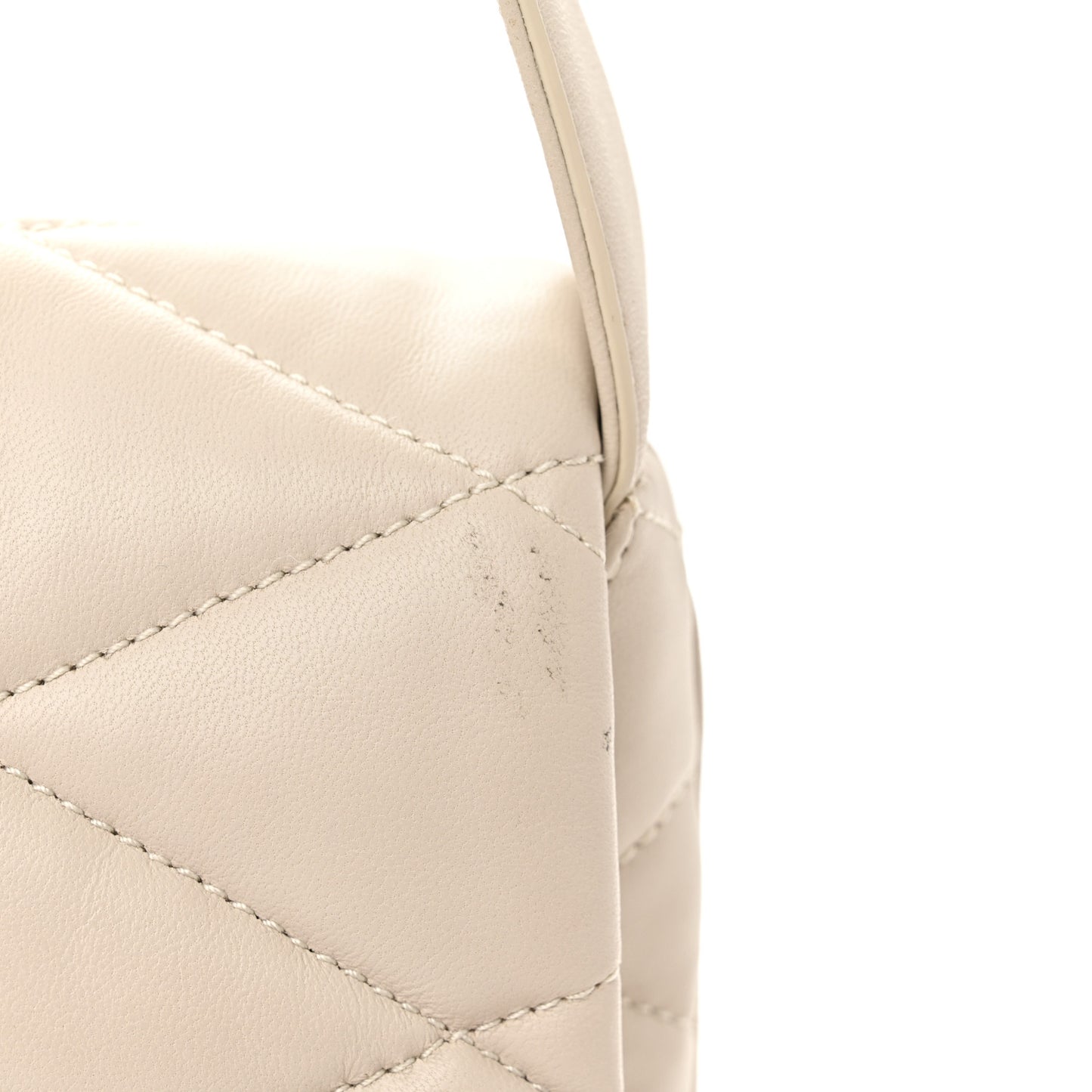 Lambskin Quilted Le 57 Diamond Shoulder Bag Crema Soft