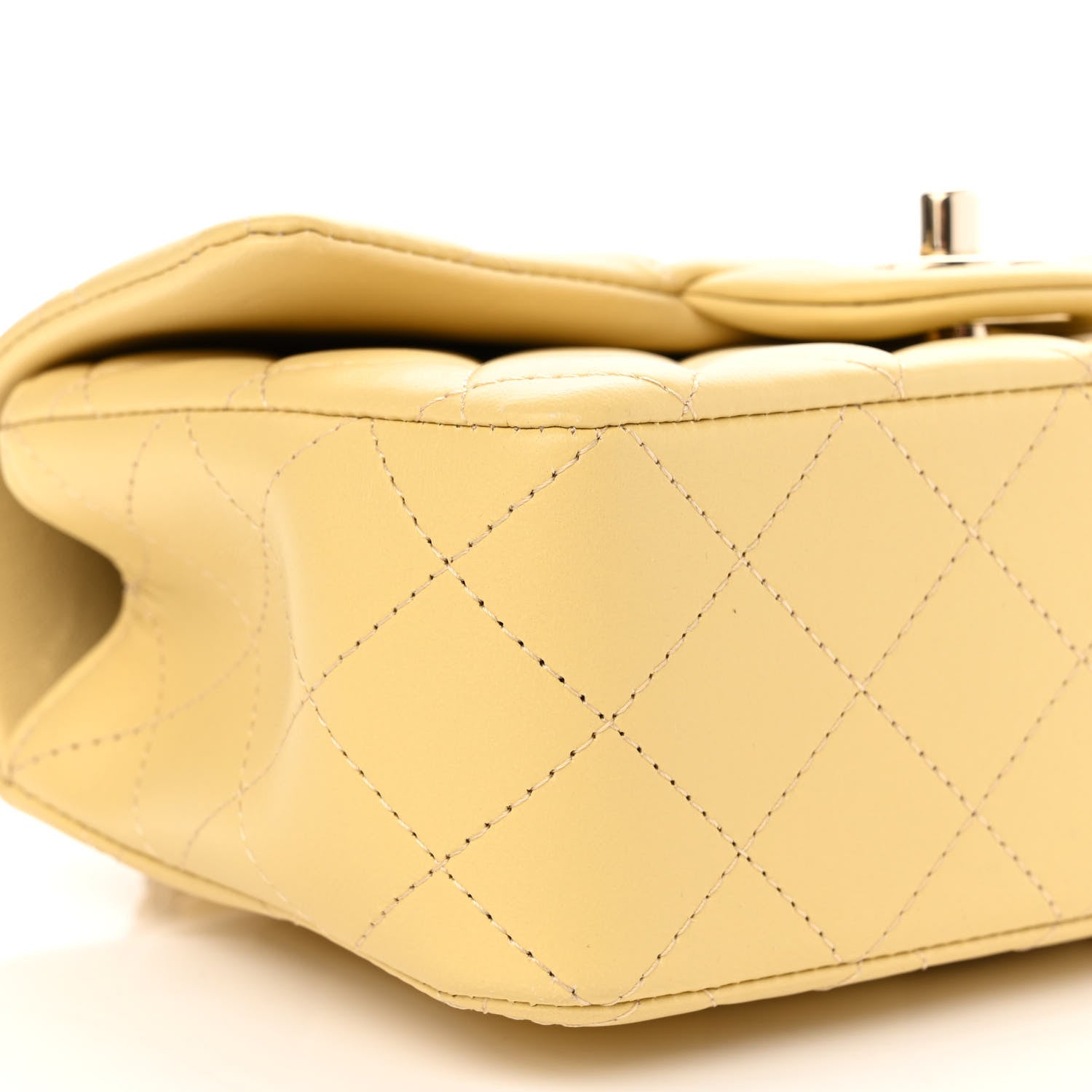 Chanel Lambskin Quilted Mini Top Handle Rectangular Flap Yellow 9 of 11