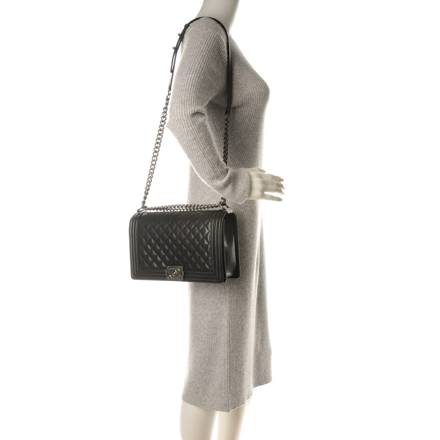 Chanel Caviar Quilted New Medium Boy Flap Black 2 of 7