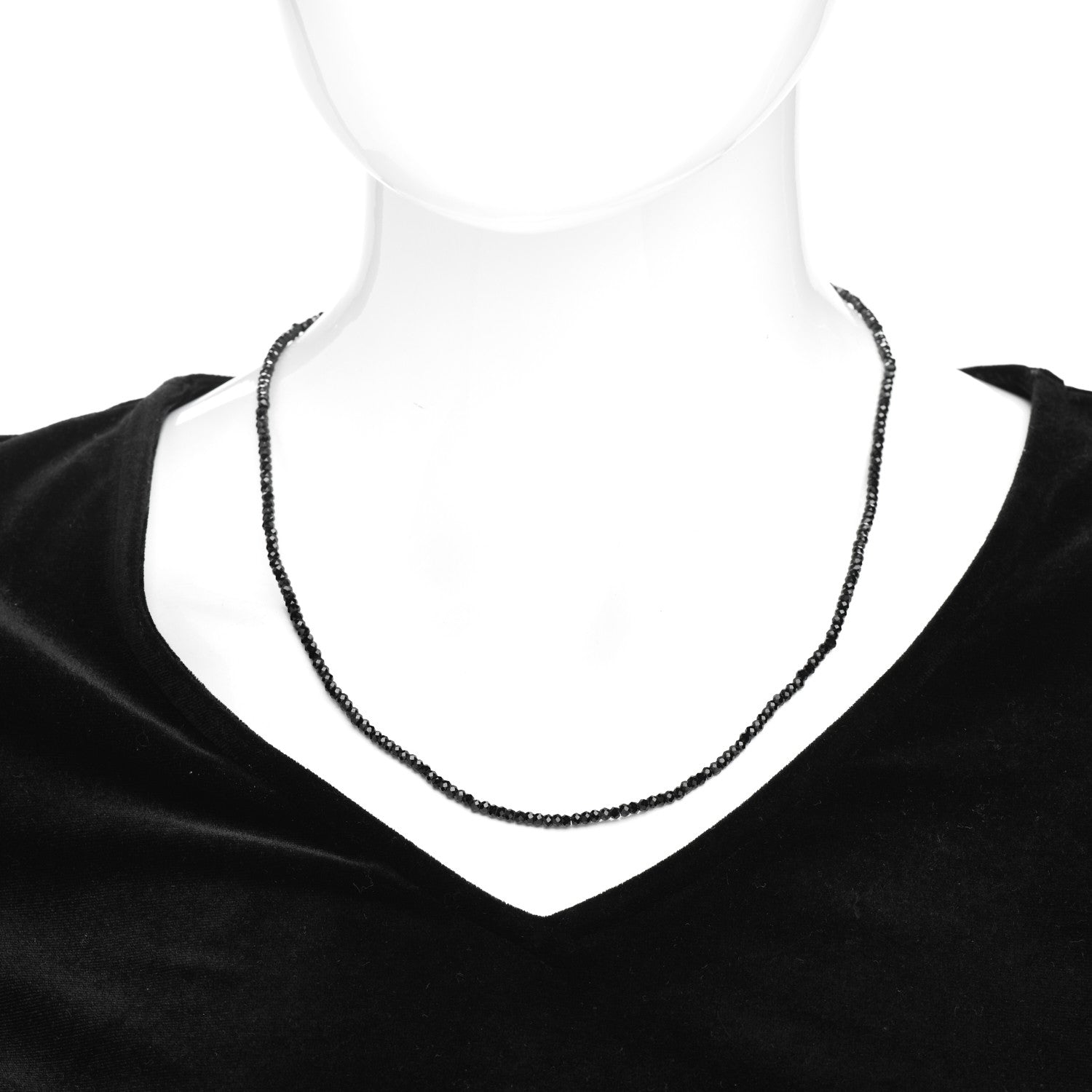 Tiffany Sterling Silver Black Spinel Ziegfeld Bead Necklace 2 of 4