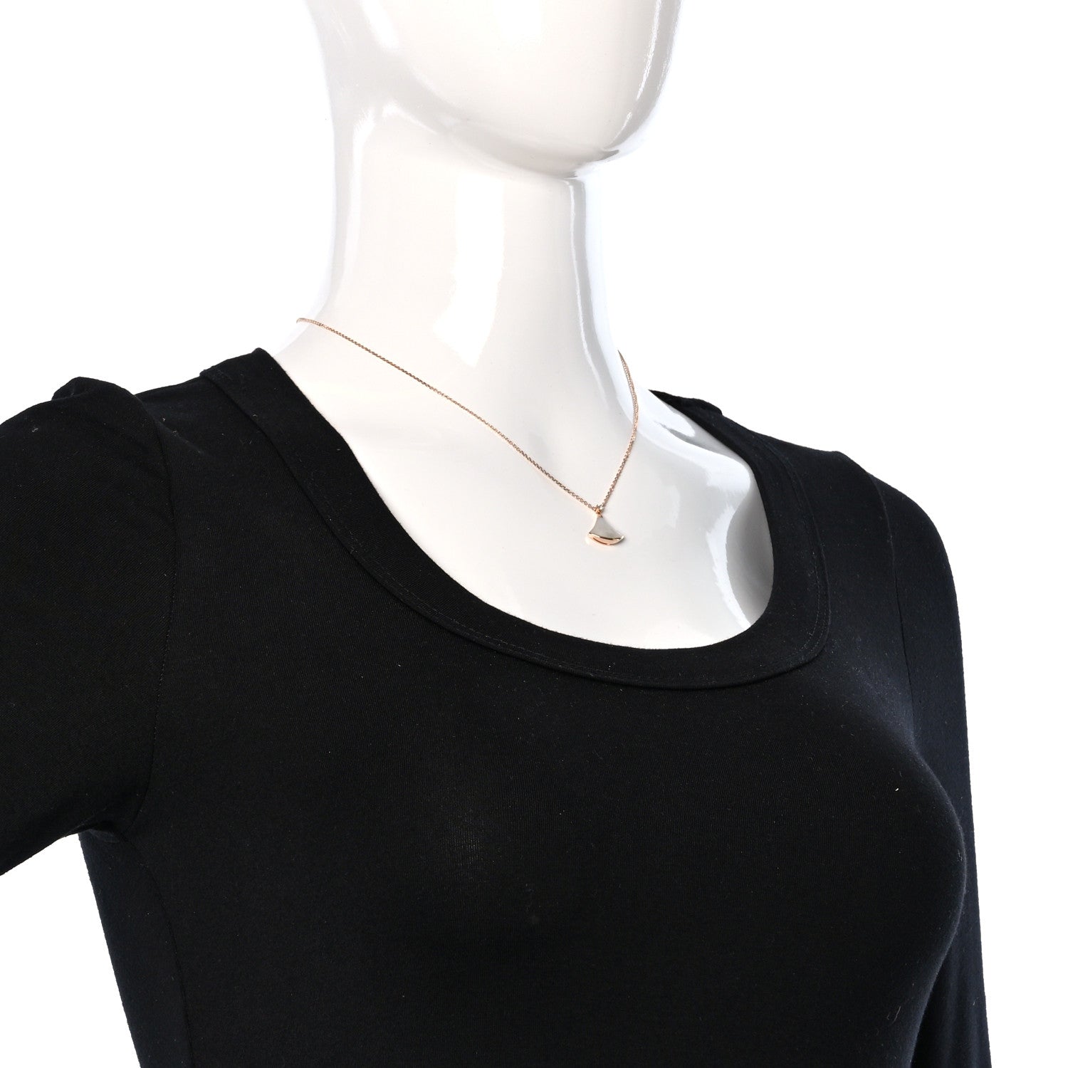 Bulgari 18K Rose Gold Diamond Mother of Pearl Small Divas' Dream Pendant Necklace 2 of 9