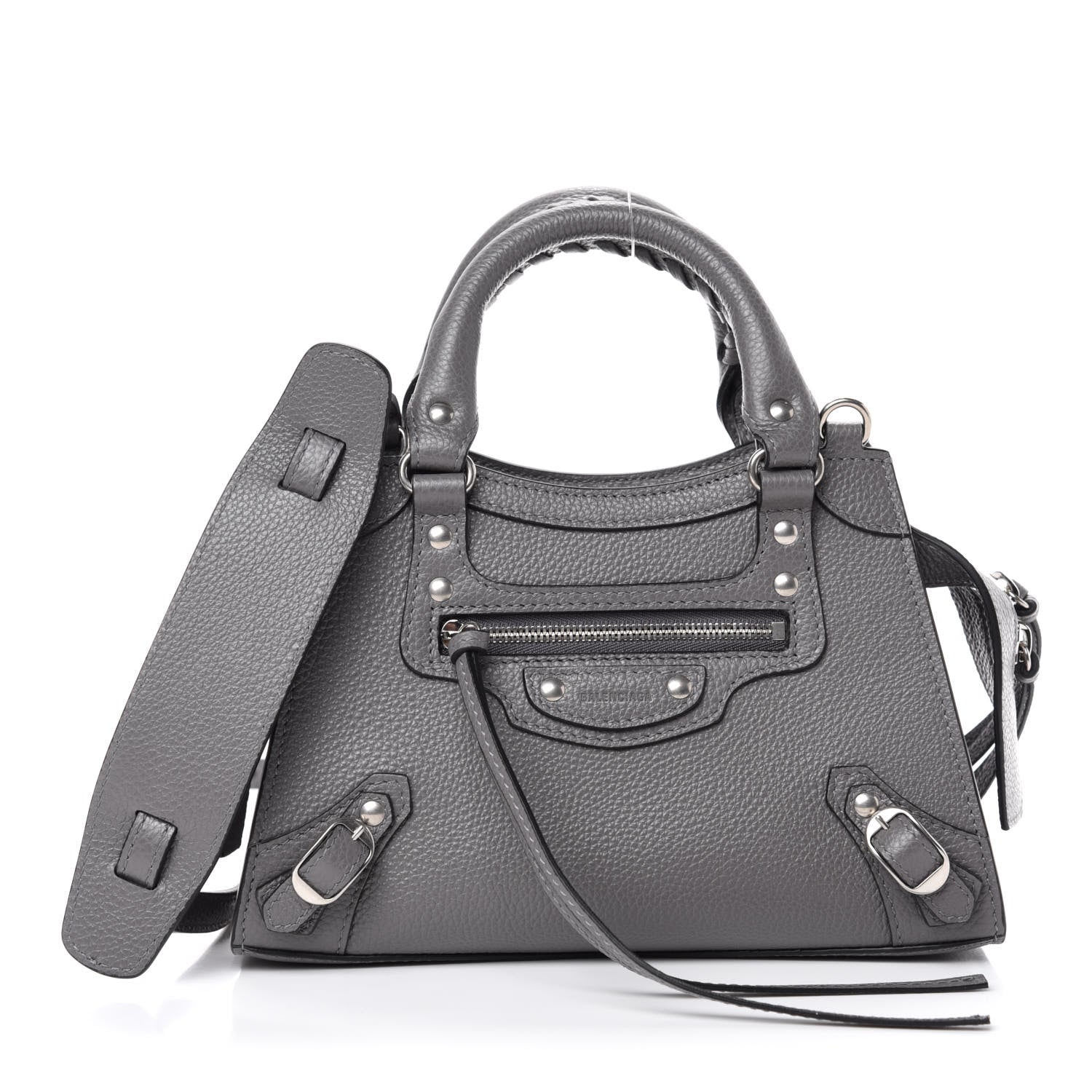 Balenciaga Grained Calfskin Neo Classic Silver Hardware Mini City Dark Grey 1 of 10