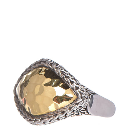 John Hardy Sterling Silver 22K Yellow Gold East West Palu Ring 54 7 3 of 4