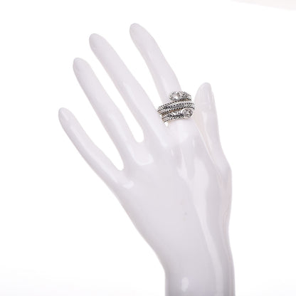 John Hardy Sterling Silver White Topaz Classic Chain Coil Ring 51.9 6 2 of 6