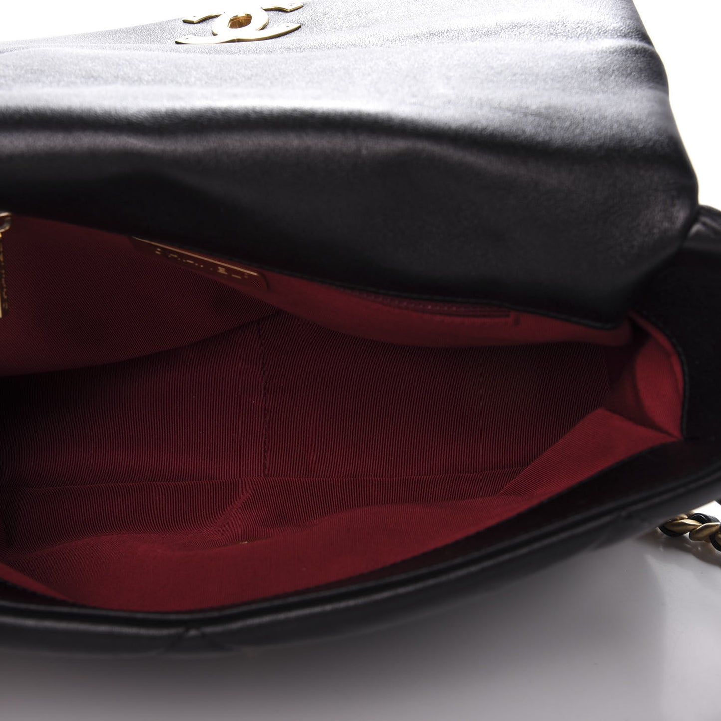 Lambskin Quilted Large 19 Flap Black
