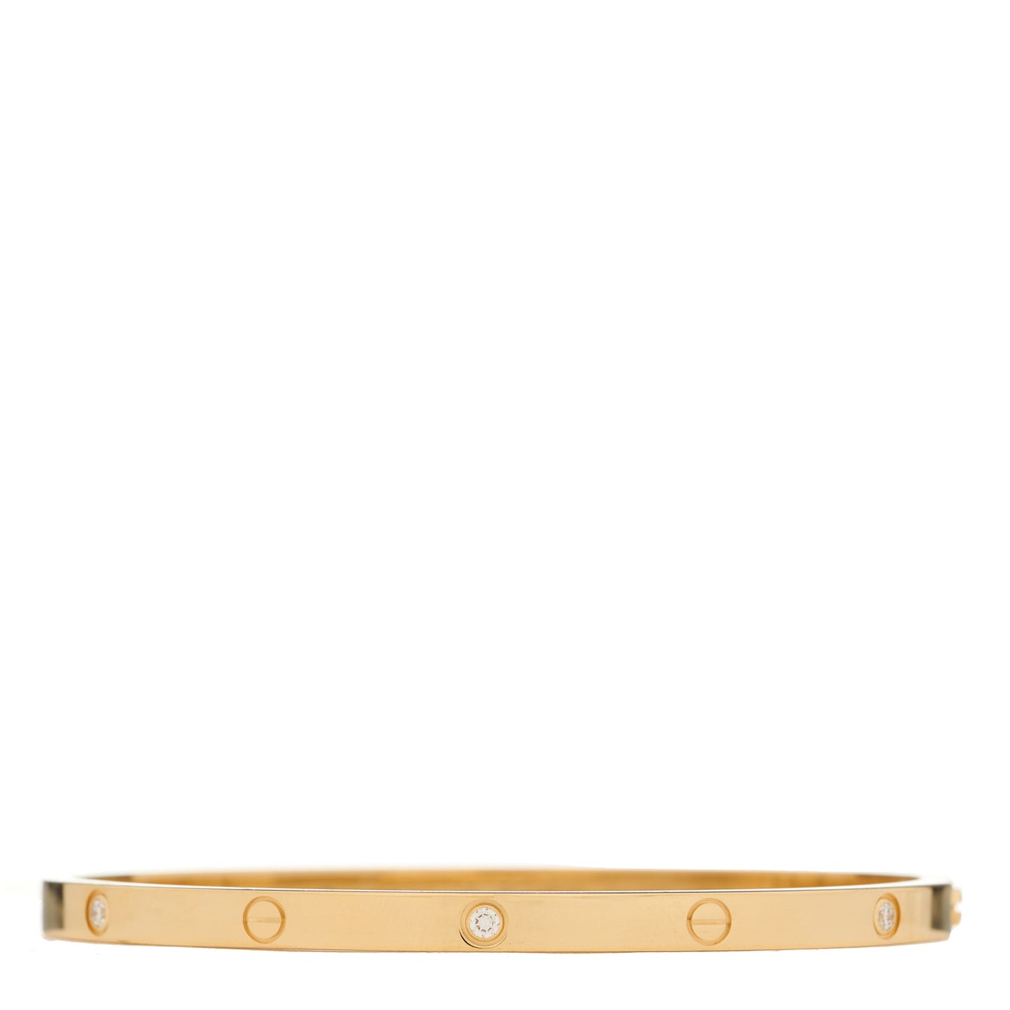 18K Yellow Gold 6 Diamond Small LOVE Bracelet 16