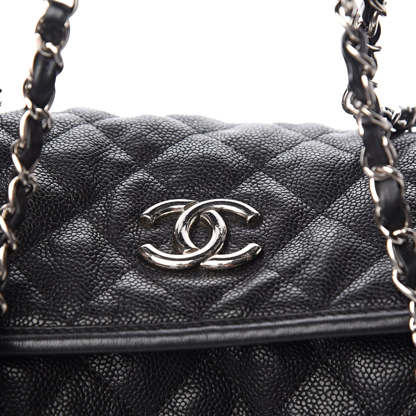 Caviar Quilted French Riviera Shouler Bag Black