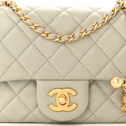 Chanel Lambskin Quilted Mini Pearl Crush Flap Light Grey 8 of 11