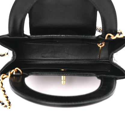 Chanel Shiny Aged Calfskin Quilted Nano Kelly Shopper Black 5 of 10