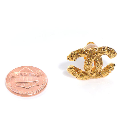 Chanel Antique CC Clip On Earrings Gold 2 of 4