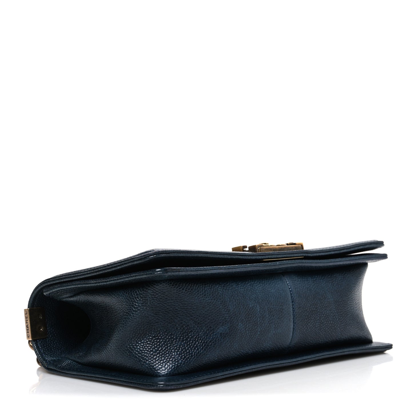 Caviar Quilted Medium Boy Flap Navy