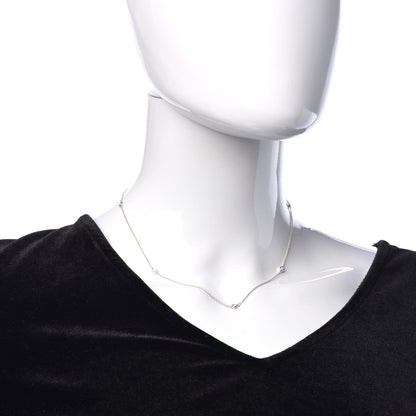 Tiffany Sterling Silver Diamond .15ctw Elsa Peretti Diamonds by the Yard Five Station Necklace 2 of 8