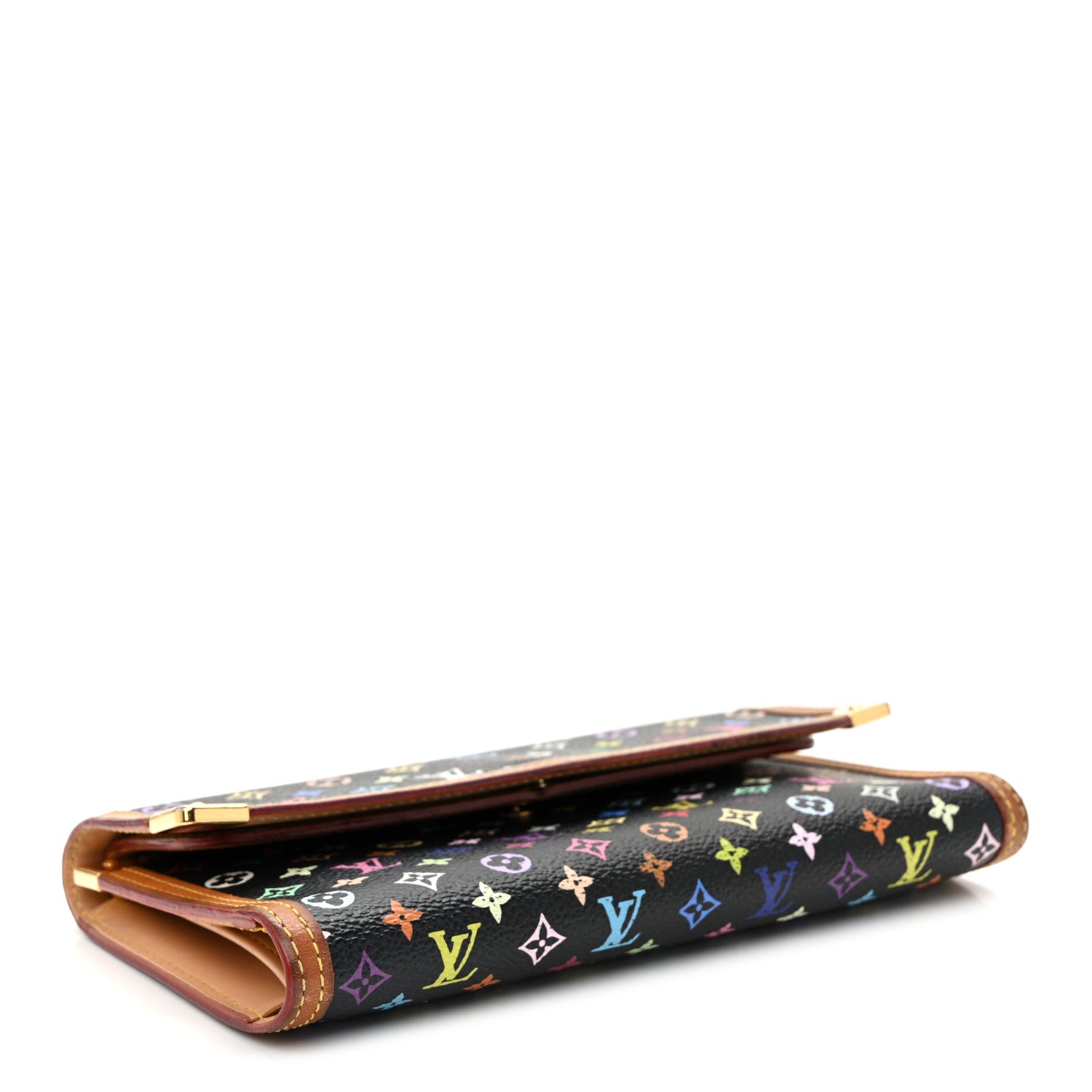 Louis Vuitton Monogram Multicolor Porte Tresor International Wallet Black 4 of 12