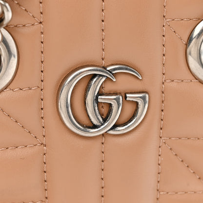 Gucci Calfskin Matelasse Aria Mini GG Marmont Tote Camelia 12 of 13