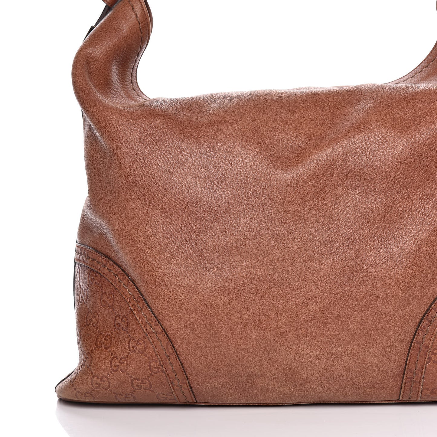 Calfskin Guccissima Trim Large Signoria Hobo Brown