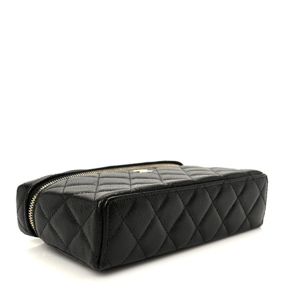 Chanel Caviar Quilted Top Handle Slim Vanity With Chain Black 4 of 11