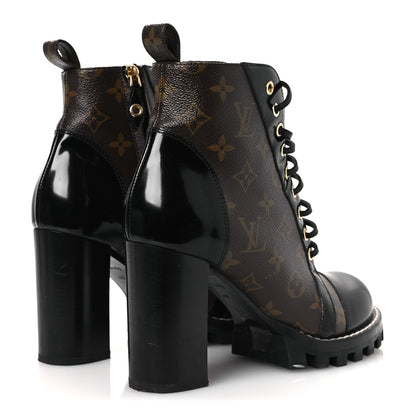 Louis Vuitton Patent Calfskin Monogram Star Trail Ankle Boots 40 Black 5 of 12