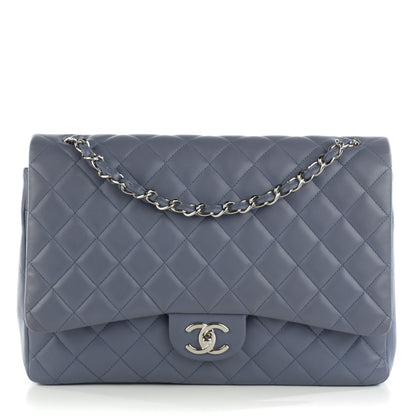 Chanel Lambskin Quilted Maxi Double Flap Purple 1 of 9