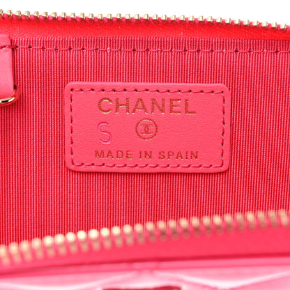 Chanel Patent Quilted Key Holder Case Pink 6 of 9