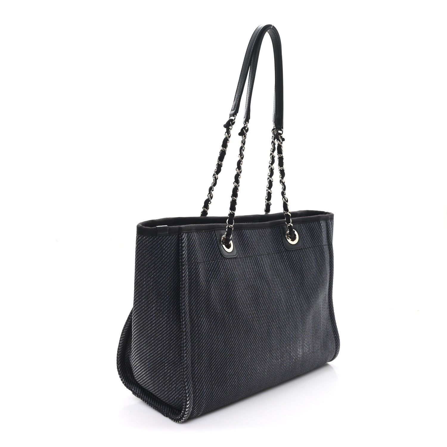 Chanel Mixed Fibers Calfskin Small Deauville Tote Black 1867544